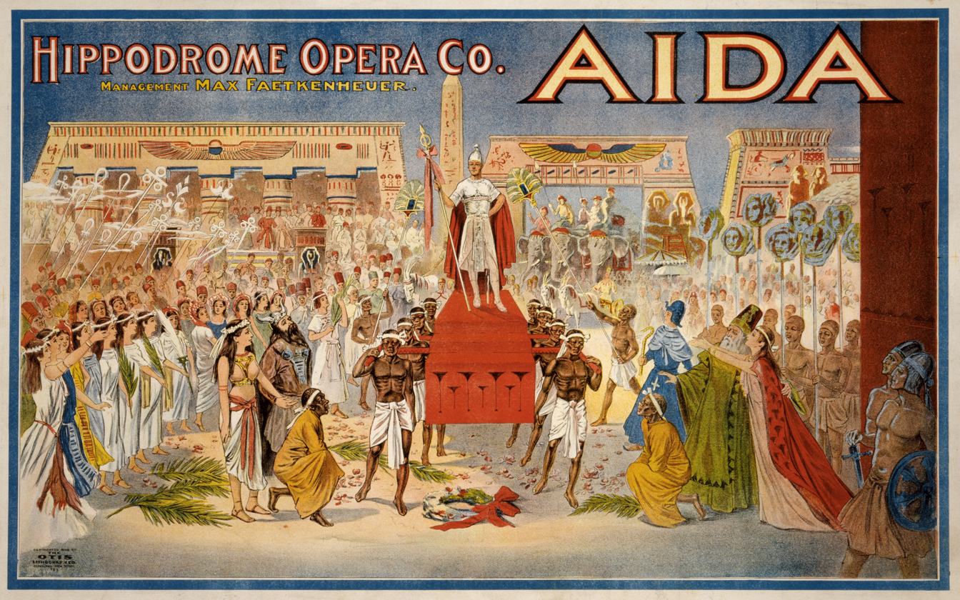 Antique poster for the opera Aida