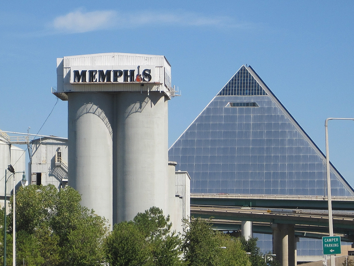 Silos with Memphis Logo